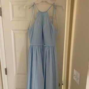 Azazie Sky Blue Maxi Bridesmaid Dress